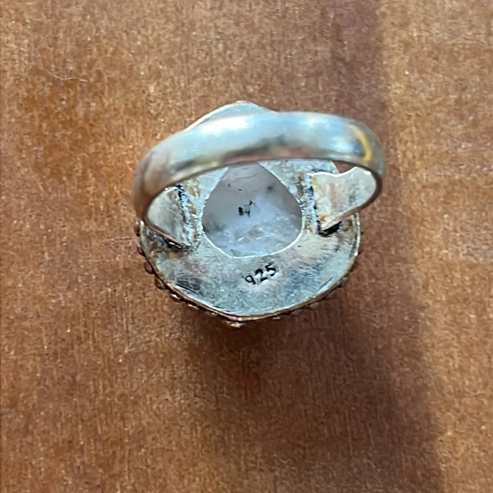 RAINBOW MOONSTONE 925 RING-NWT